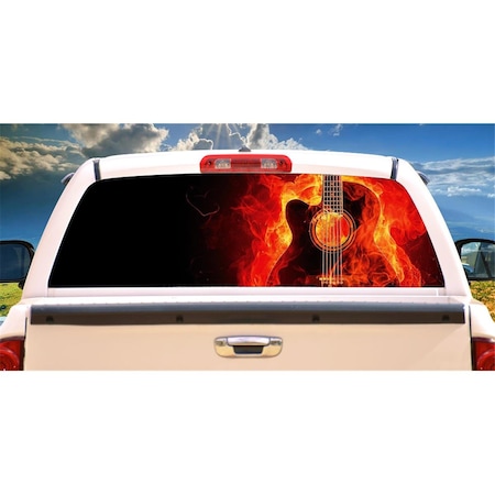 Entretenimiento Strings On Fire Rear Window Graphic Truck View Thru Vinyl Back Decal EN3263120